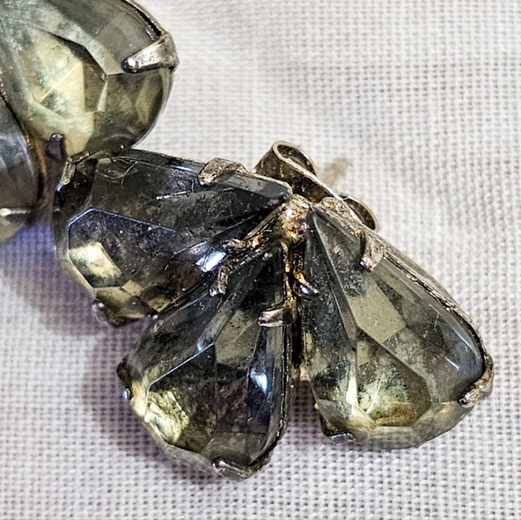 Vintage Jade & Silver Earings - Picture 3 of 3